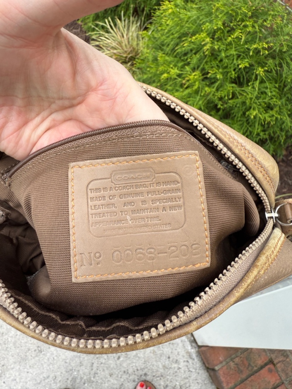 Vintage Coach Sheridan Made in USA Beige Tan Leather Handbag - Picture 10 of 12